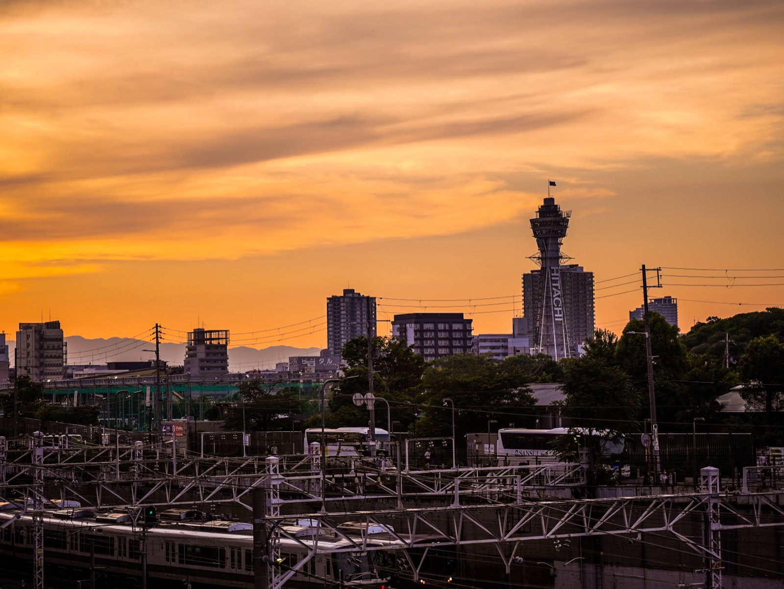 Warm afternoon light over a city